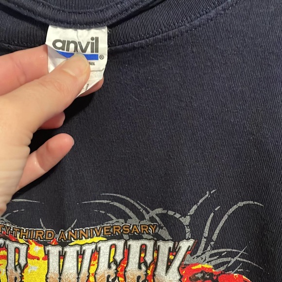 Men’s Daytona Beach, anvil canvas cycle and flames canvas T-shirt, two XL - Picture 5 of 6